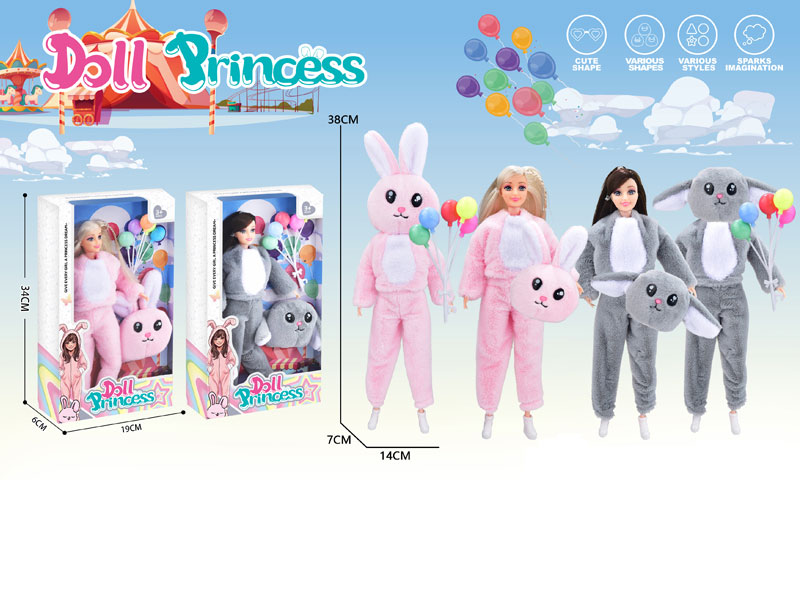 11.5inch Solid Body Doll Set(2S) toys