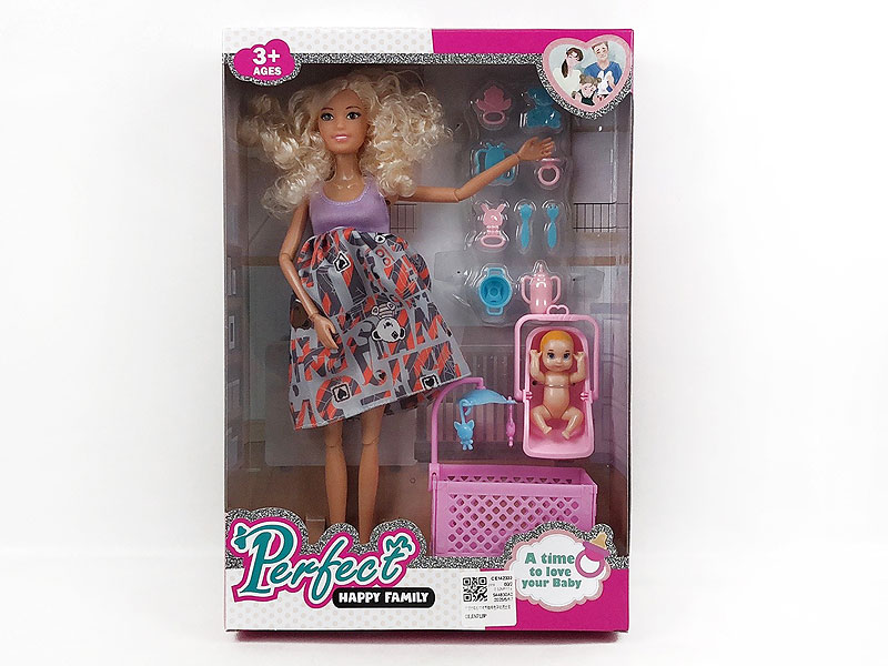 11.5inch Solid Body Pregnant Barbie Set toys