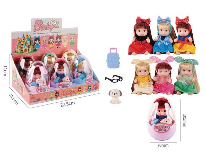 3.5inch Solid Body Doll Set(6in1) toys
