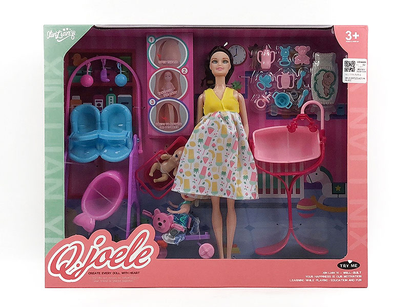 11.5inch Solid Body Pregnant Barbie Set toys