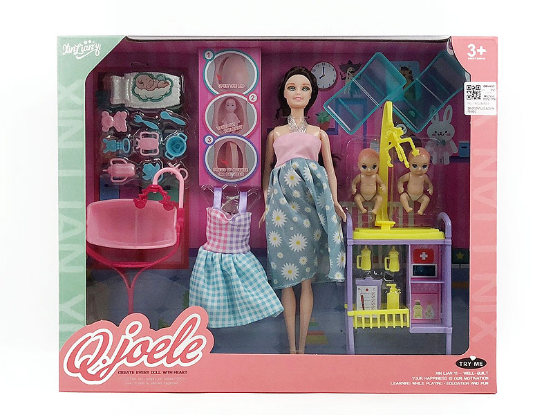 11.5inch Solid Body Pregnant Barbie Set toys