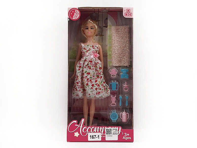 11inch Solid Body Pregnant Barbie Set toys