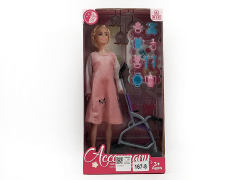 11inch Solid Body Pregnant Barbie Set toys
