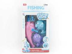 Fishing game with light, cartoon fishing toy, fishing toy with light
