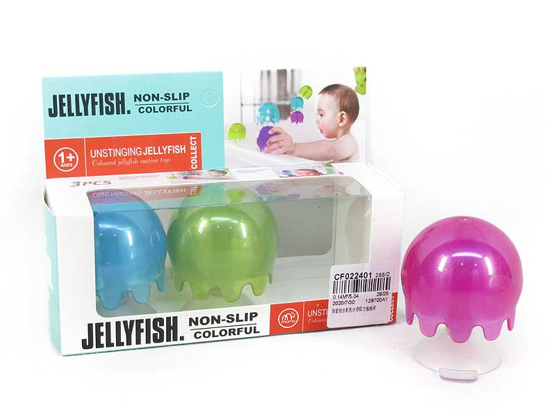 Color Jellyfish Suction Bubble Ball in Bathroom toys