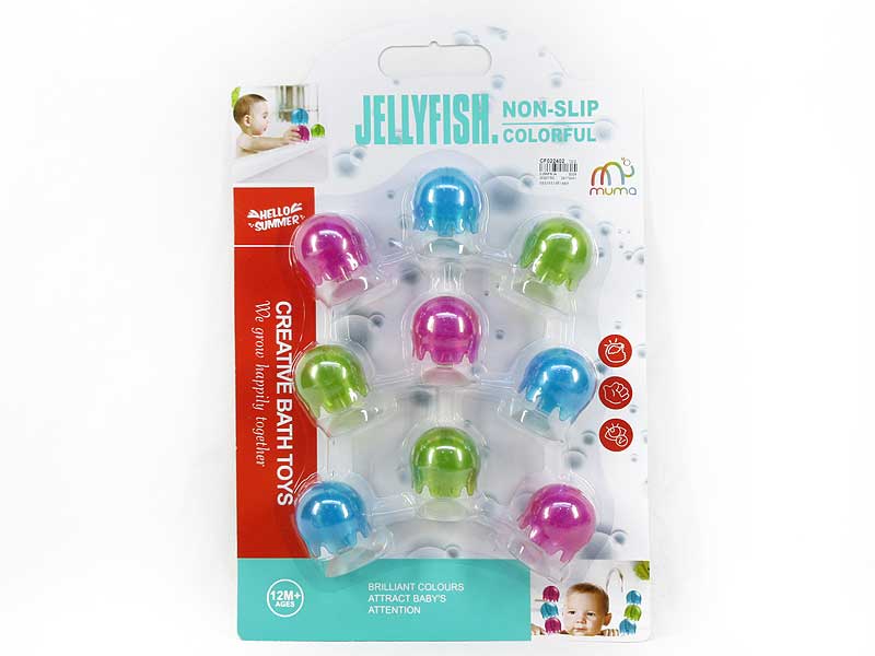 Color Jellyfish Suction Bubble Ball in Bathroom toys