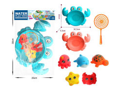 螃蟹盘动物网捞戏水玩具