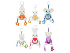 婴儿毛绒公仔娃安抚彩色围脖牙胶挂件