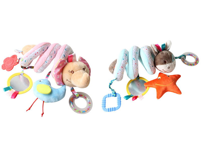 Baby Crib Wrapped With Plush Toys toys