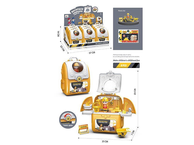 Backpack Engineering-Storage Bag(9in1) toys