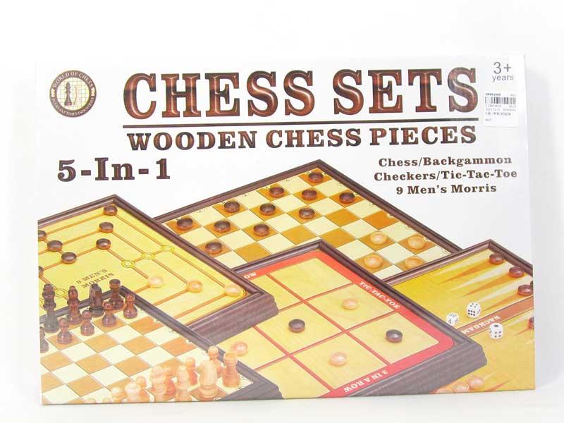 5in1 Wooden Play Chess toys