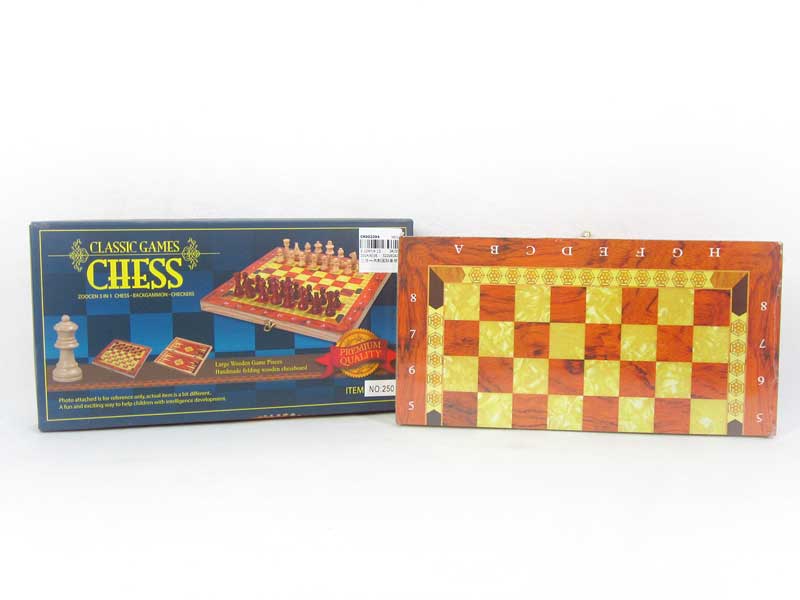 3in1 Wooden International Chin Chess toys