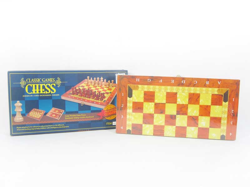 3in1 Wooden International Chin Chess toys