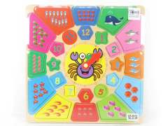 Wooden Clock & Puzzle toys