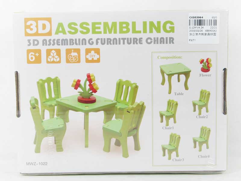 3D Wooden Furniture Puzzle toys