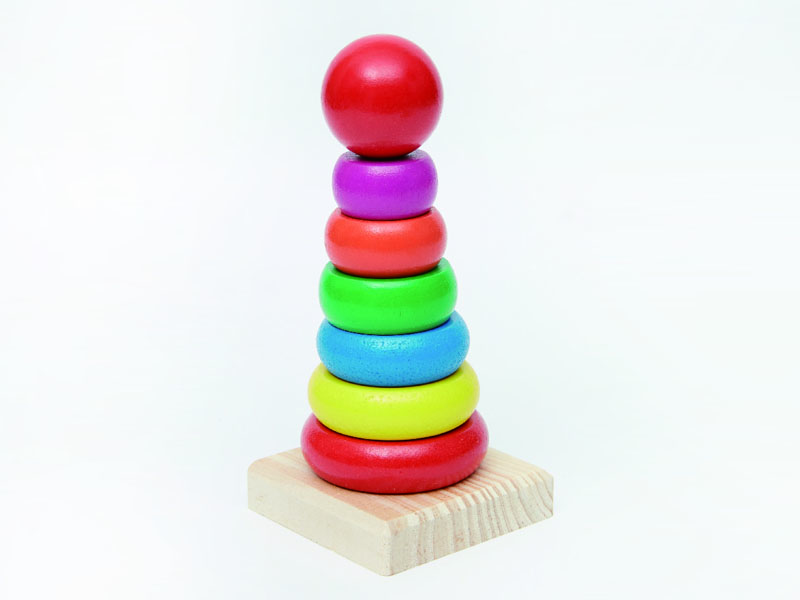 Wooden Rainbow Tower toys