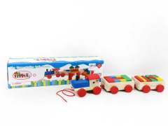 Wooden Building Block Train toys