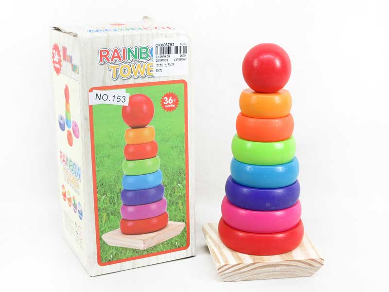 Wooden Seven-color Tower toys