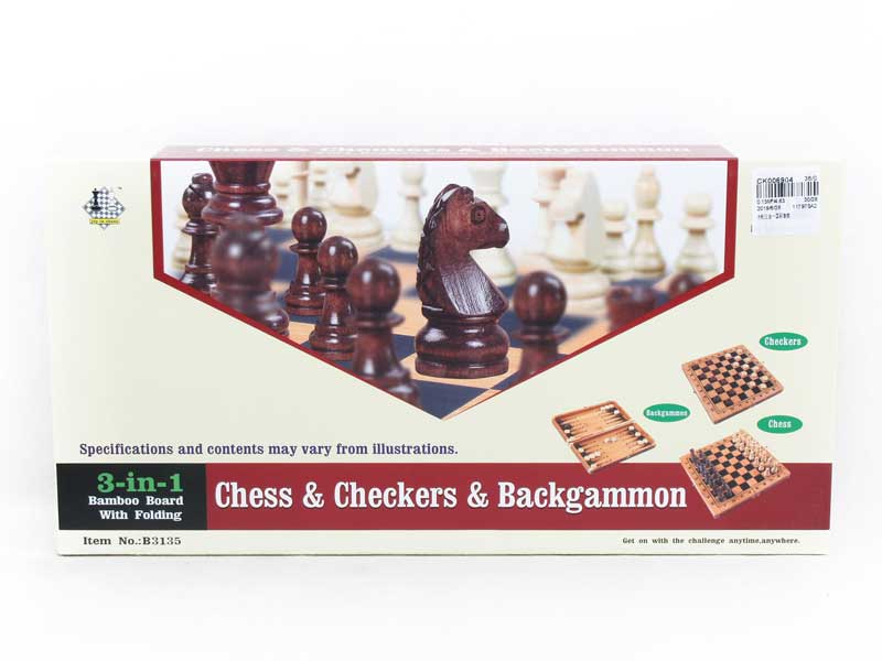 3in1 Wooden International Chin Chess toys