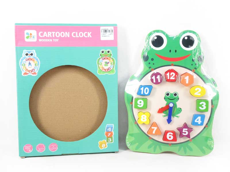 Wooden Owl/Frog Clock(2S) toys