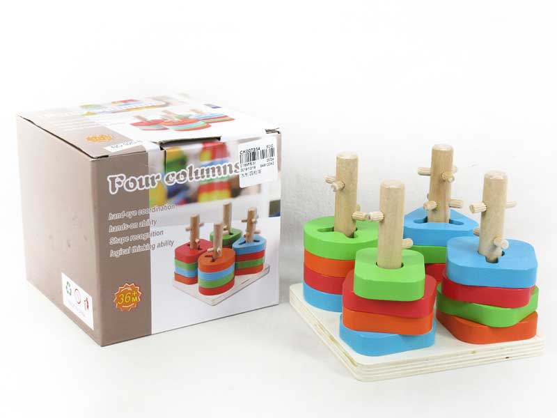Wooden Four Column Tower toys