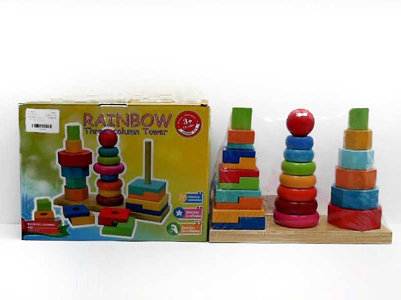 Wooden Rainbow Tower toys