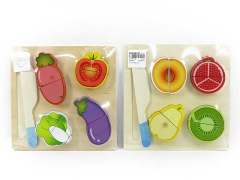 Wood Cut Fruits And Vegetables(2S)
