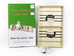 Wooden Play Checkers Puzzle Game