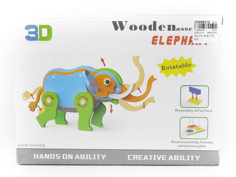 Wooden Diy Elephant toys
