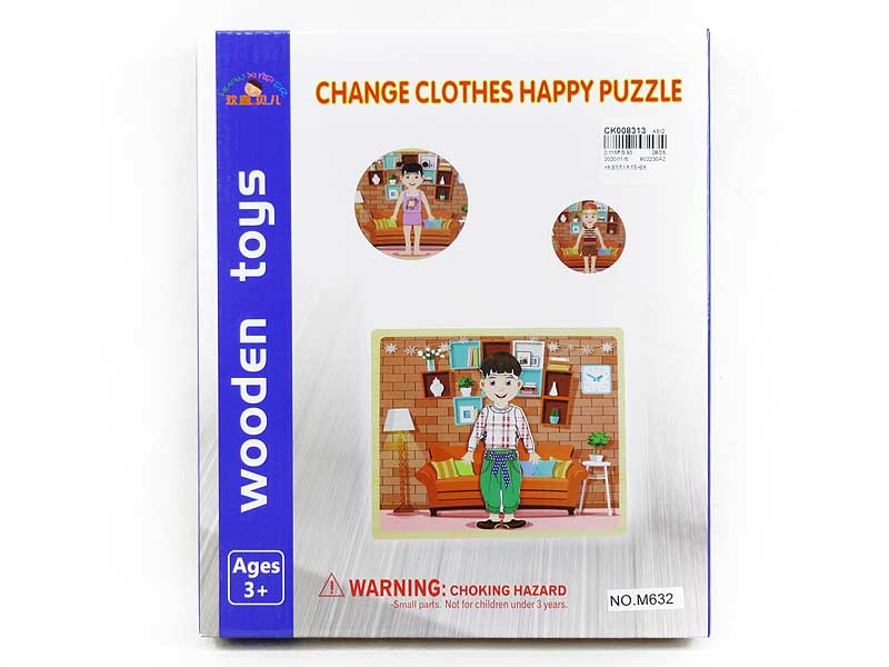 Wooden Change Clothes Happy Puzzle toys