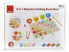 Wooden Fishing Puzzle Box With Capital Letters