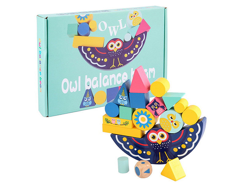 Wooden Owl Balance Block toys