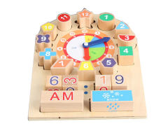 Wooden Building Block Alarm Clock