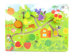 Wooden Maze Fruit Finding Game