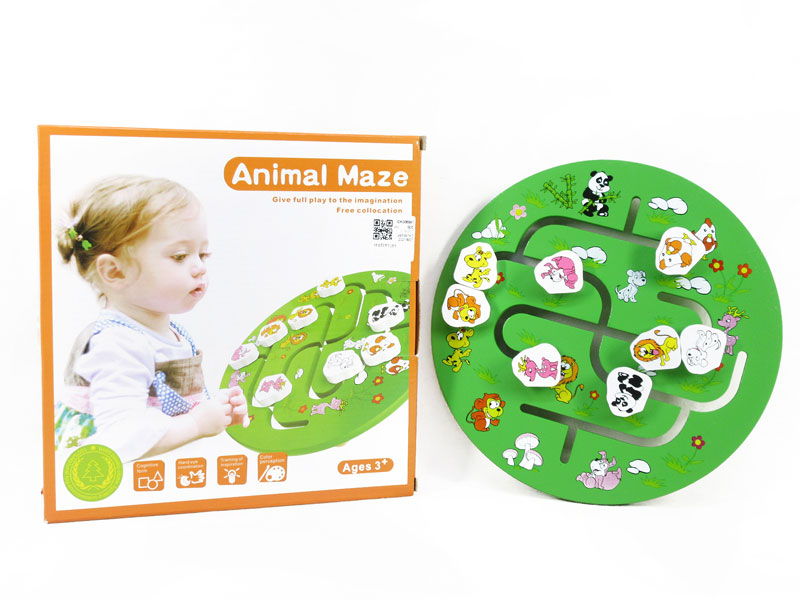 Wooden Maze Animal Position Finding Game toys