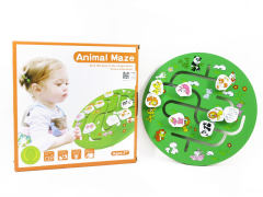 Wooden Maze Animal Position Finding Game