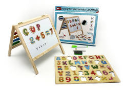 Wooden Drawing Board & Magnetic Alphanumeric