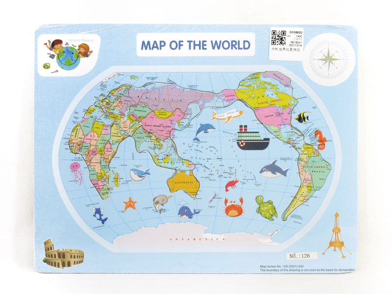 Wooden World Map  Panel toys