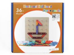 Wooden Montessori Nailboard Puzzle