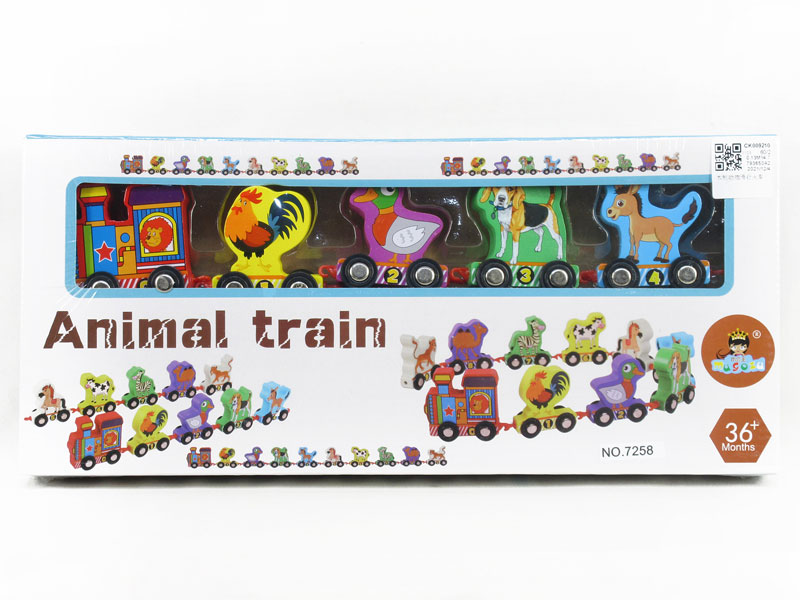 Wooden Animal Sliding Train toys