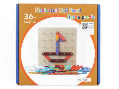 Wooden Montessori Nailboard Puzzle