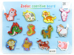 Wooden Animal Word Cognitive Board