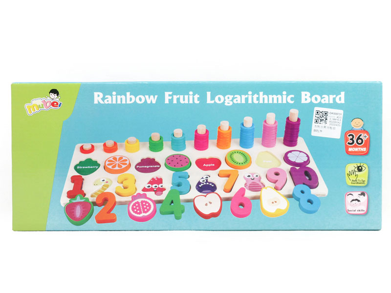 Wooden Fruit Logarithmic Board toys