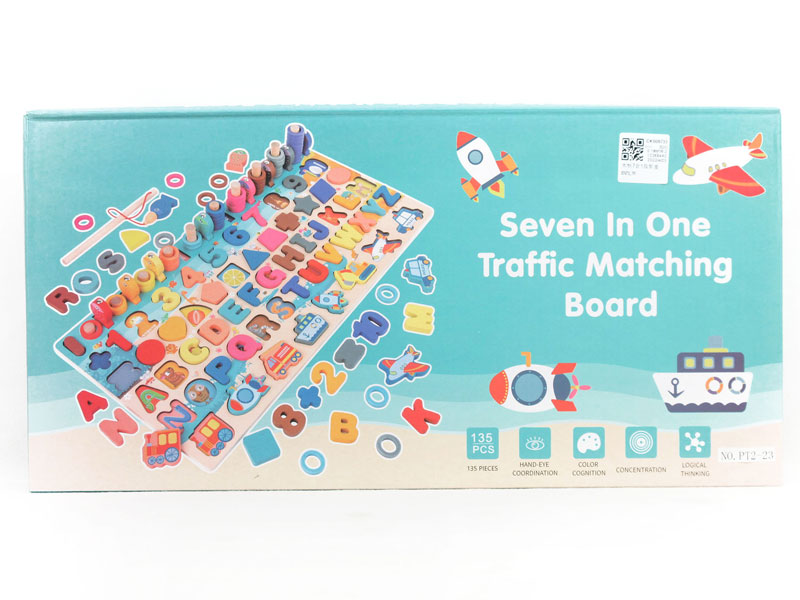 7in1 Wooden Traffic Matching Board toys