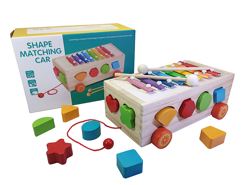 Wooden Piano Shape Matching Trailer toys