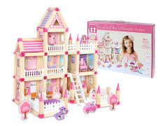 Wooden Princess Building Block House(298pcs)