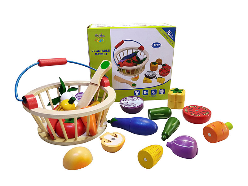 Wooden Vegetable Basket Cut toys