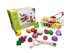 Wooden Fruit Basket Cut toys