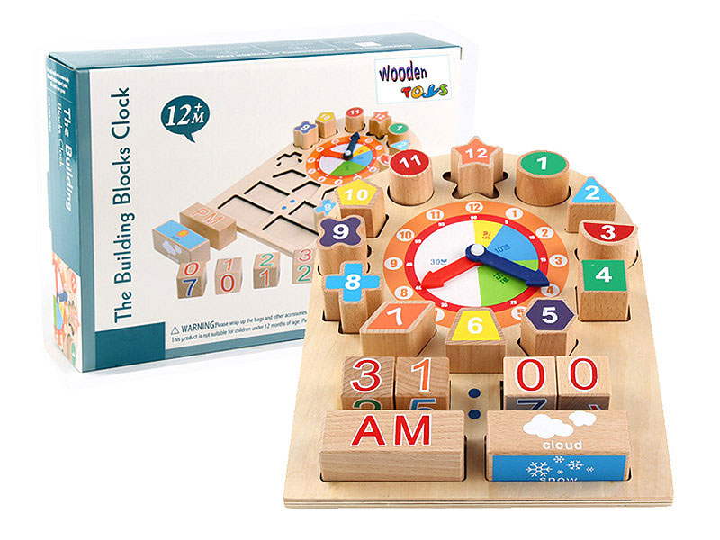 Wooden Block Clock toys