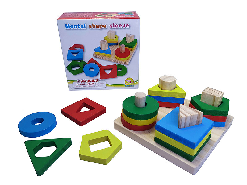 Wooden Square Four Sets Of Columns toys